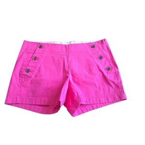 J crew womens Sz 6 pink city fit button front shorts